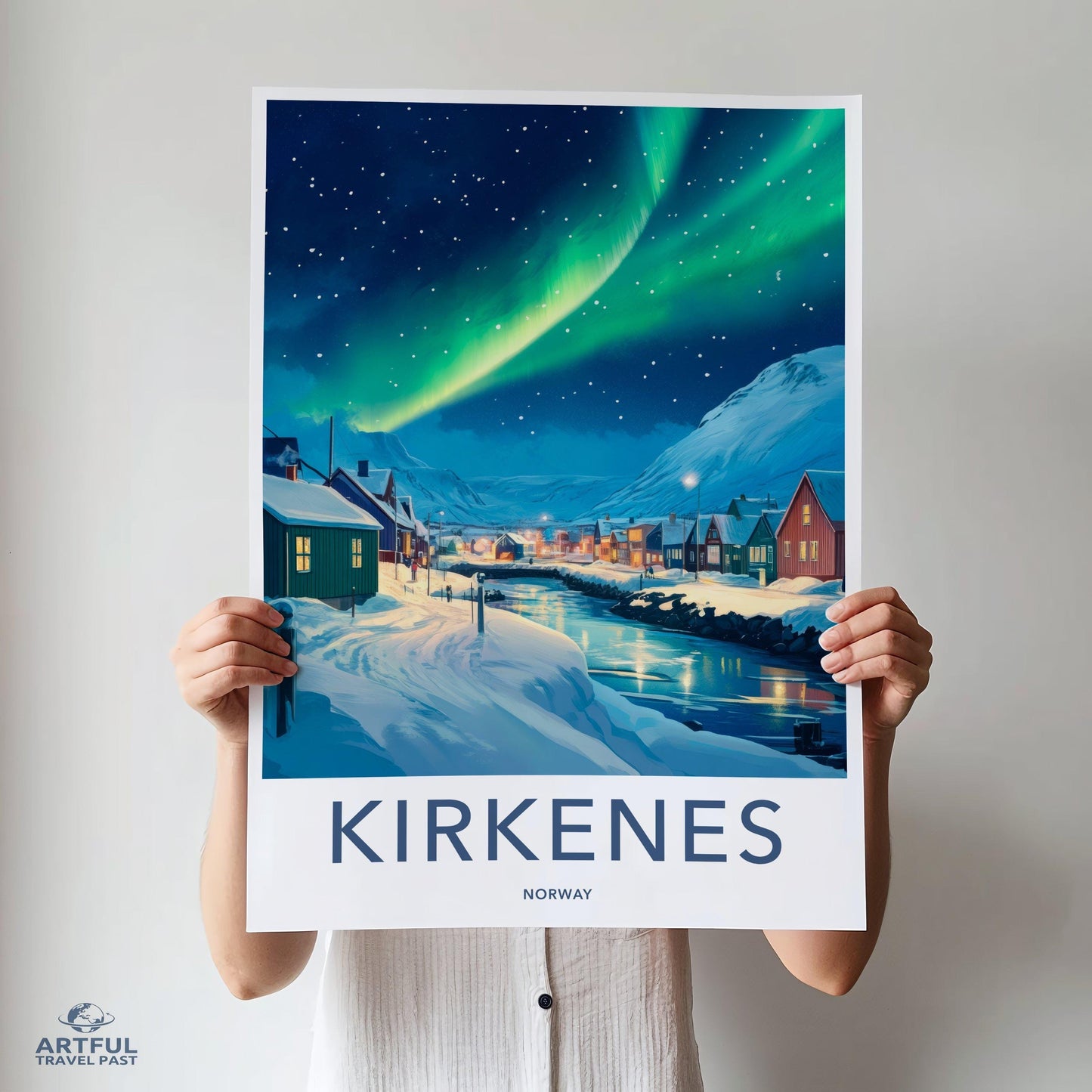 Kirkenes Poster | Winter Wonderland Art | Scandinavia