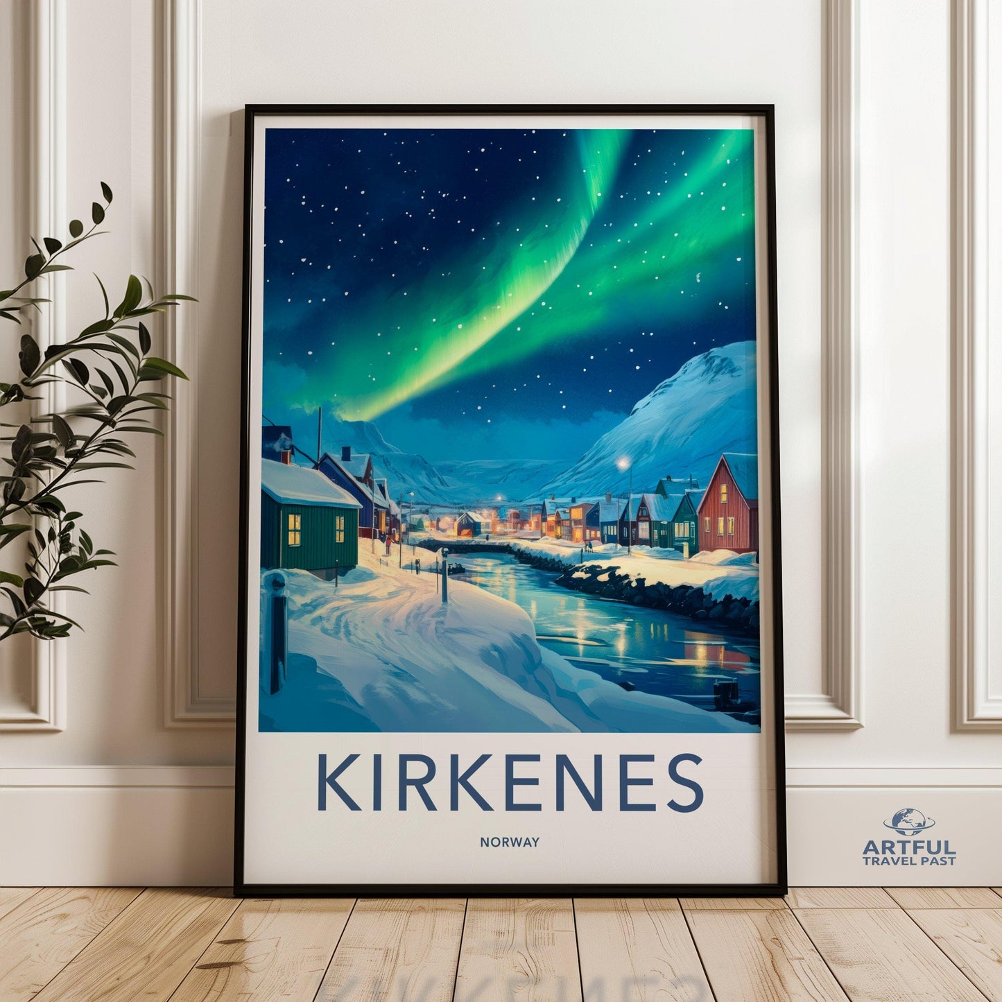 Kirkenes Poster | Winter Wonderland Art | Scandinavia