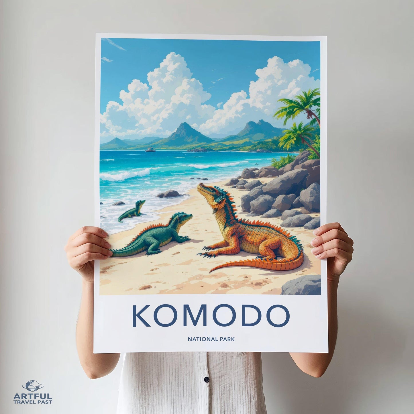 Komodo Poster - Indonesia Wall Art