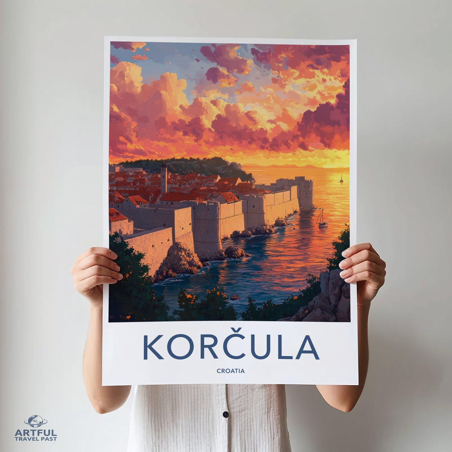 Korcula Poster | Croatia Wall Art | Europe Decor