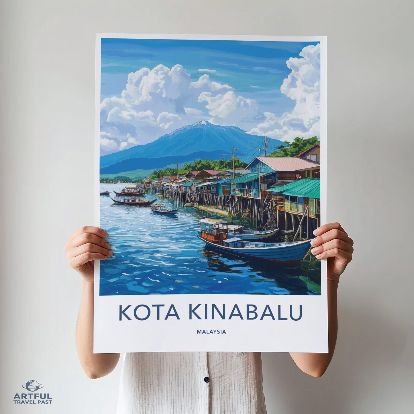 Kota Kinabalu Poster | Malaysia Wall Art | Asia Decor