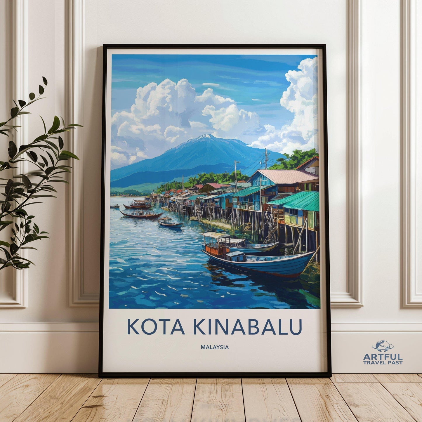 Kota Kinabalu Poster | Malaysia Wall Art | Asia Decor