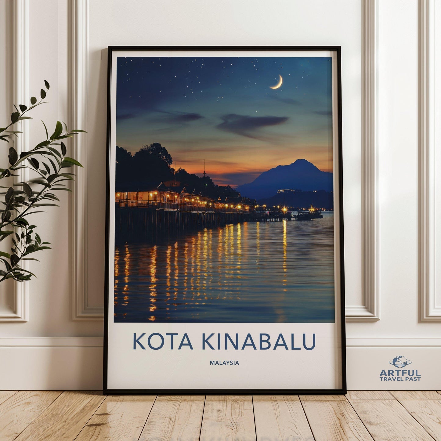 Kota Kinabalu Poster | Malaysia Wall Art | Asia Decor