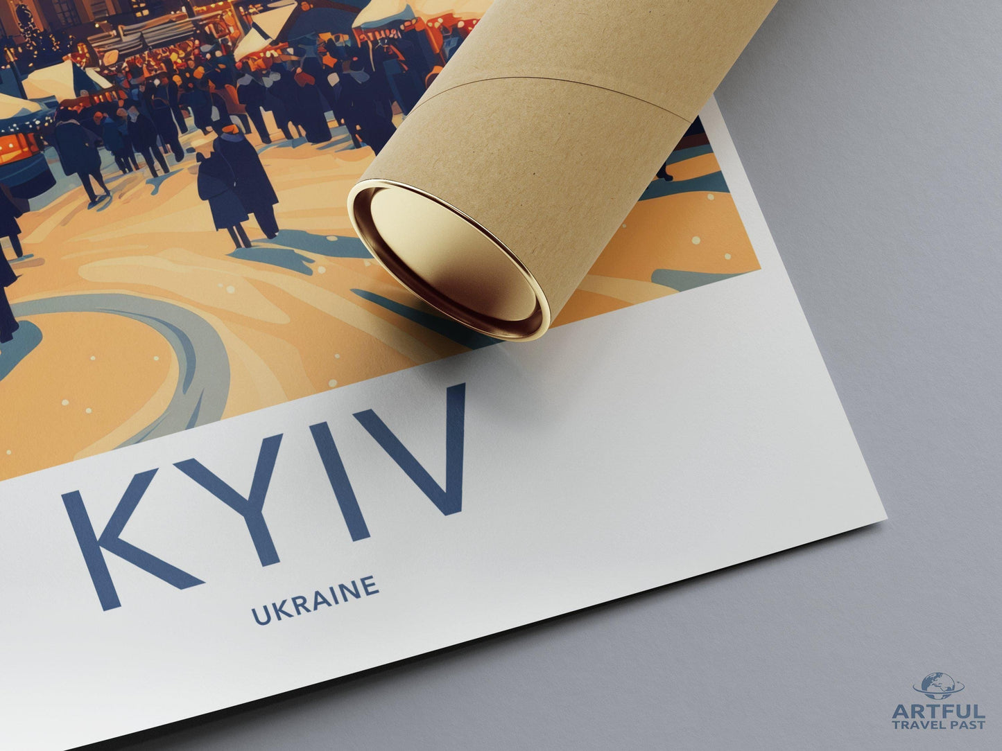 Kyiv Christmas Poster | Ukraine Wall Art | Europe Decor