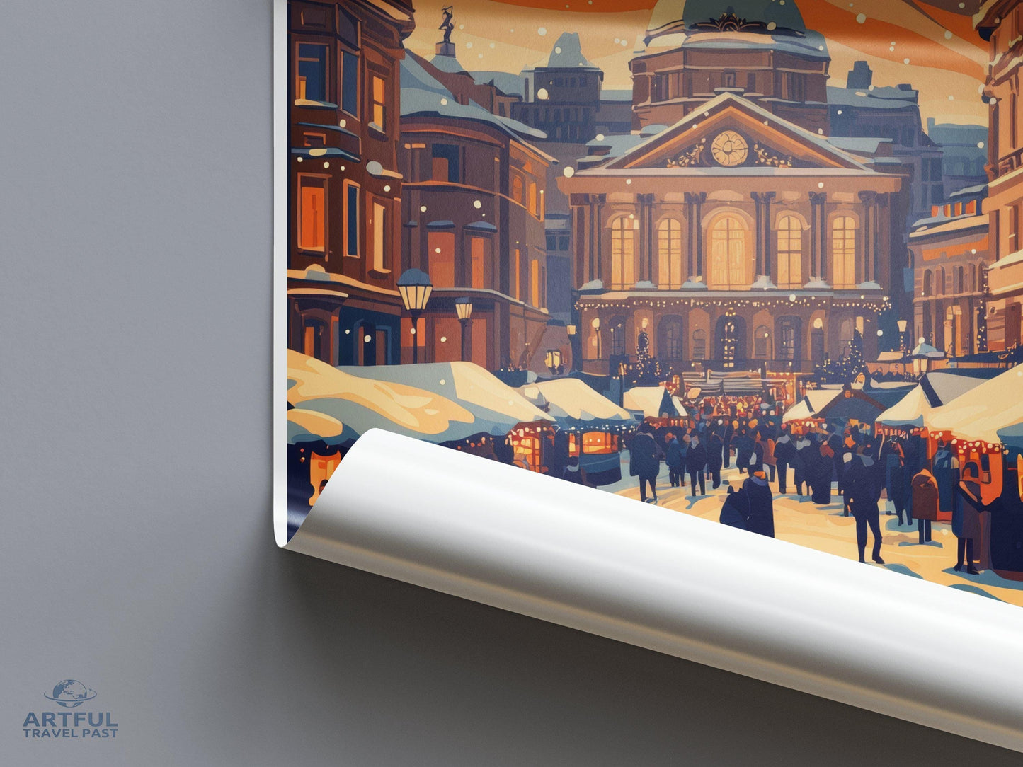 Kyiv Christmas Poster | Ukraine Wall Art | Europe Decor