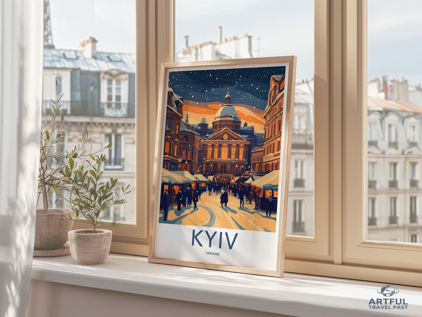 Kyiv Christmas Poster | Ukraine Wall Art | Europe Decor