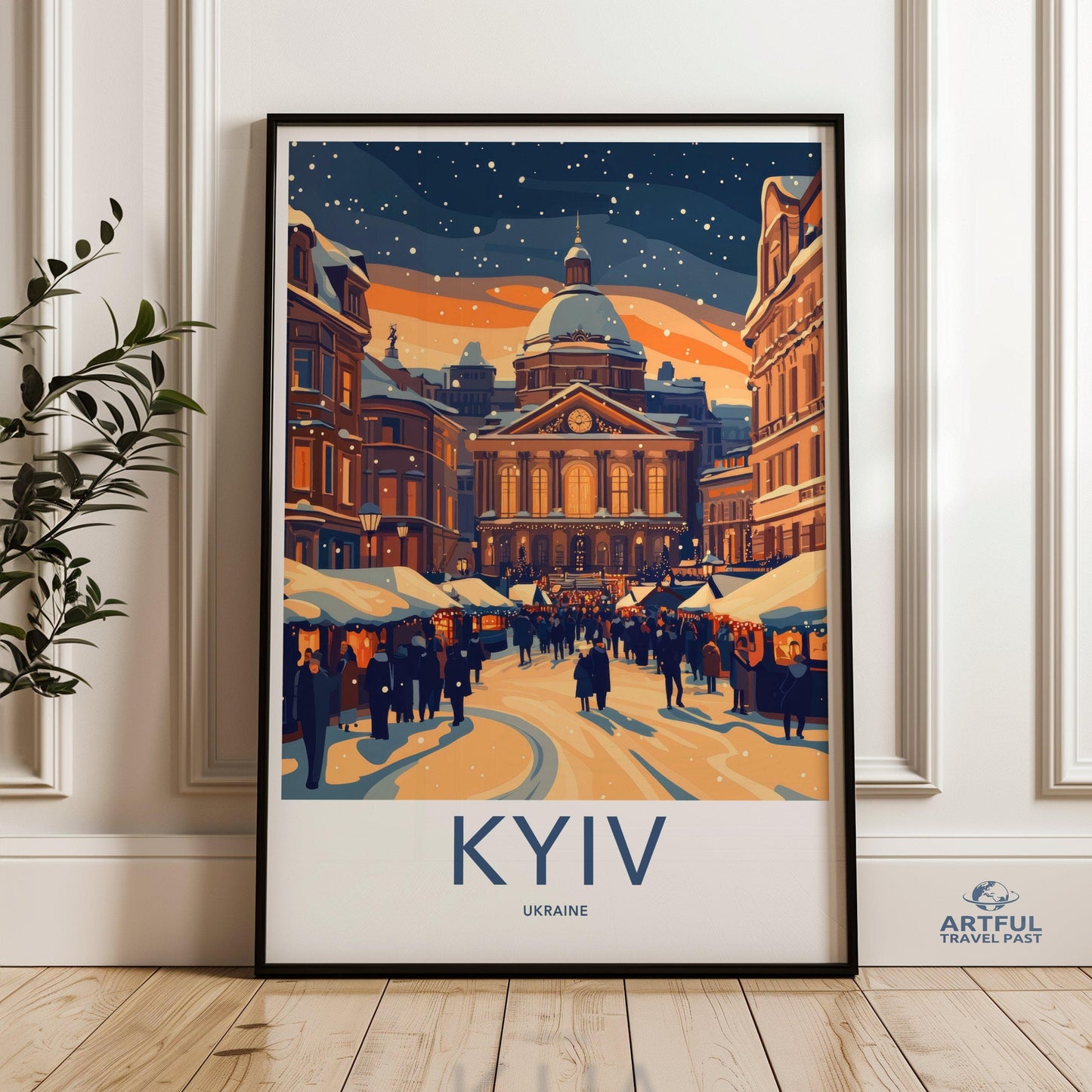 Kyiv Christmas Poster | Ukraine Wall Art | Europe Decor