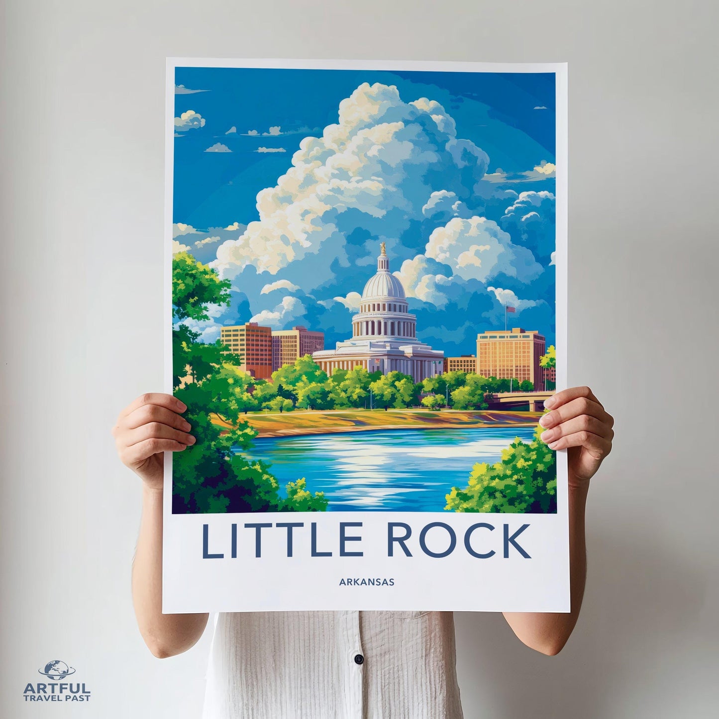 Little Rock Poster | Arkansas Wall Art | America Decor