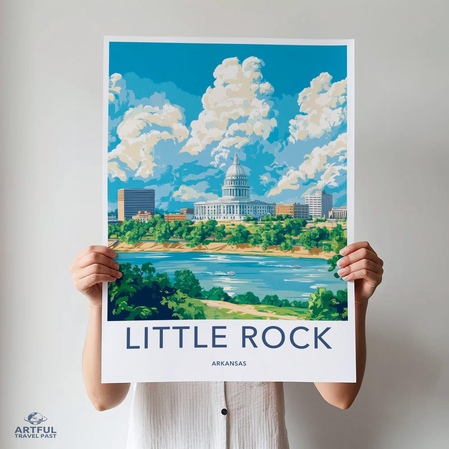 Little Rock Poster | Arkansas Wall Art | America Decor