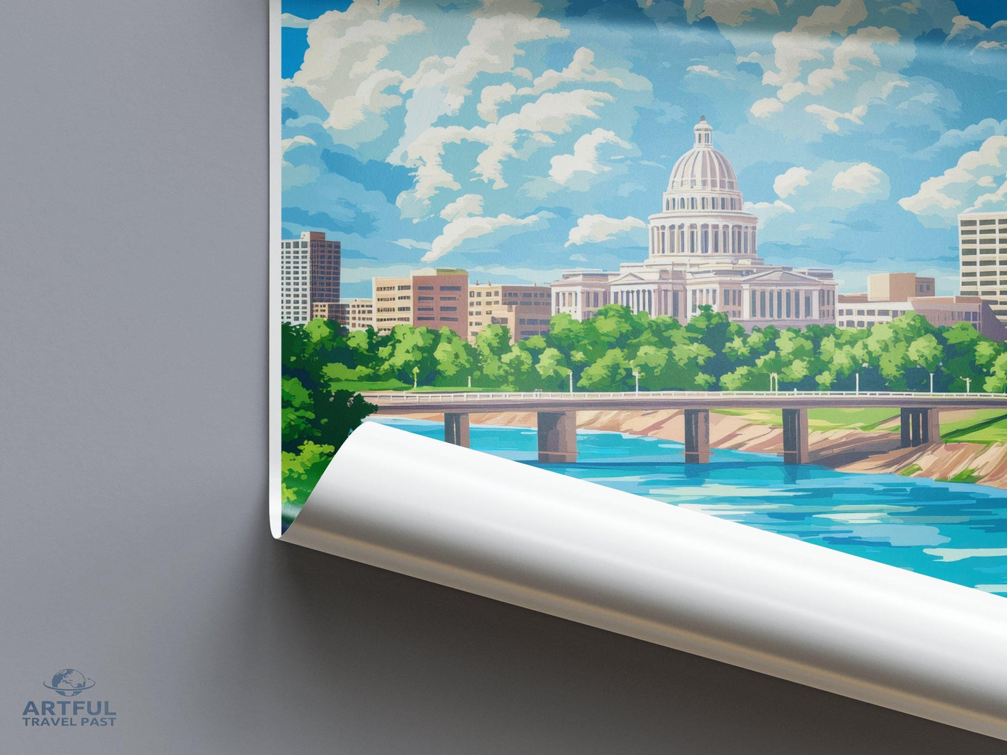 Little Rock Poster | Arkansas Wall Art | America Decor