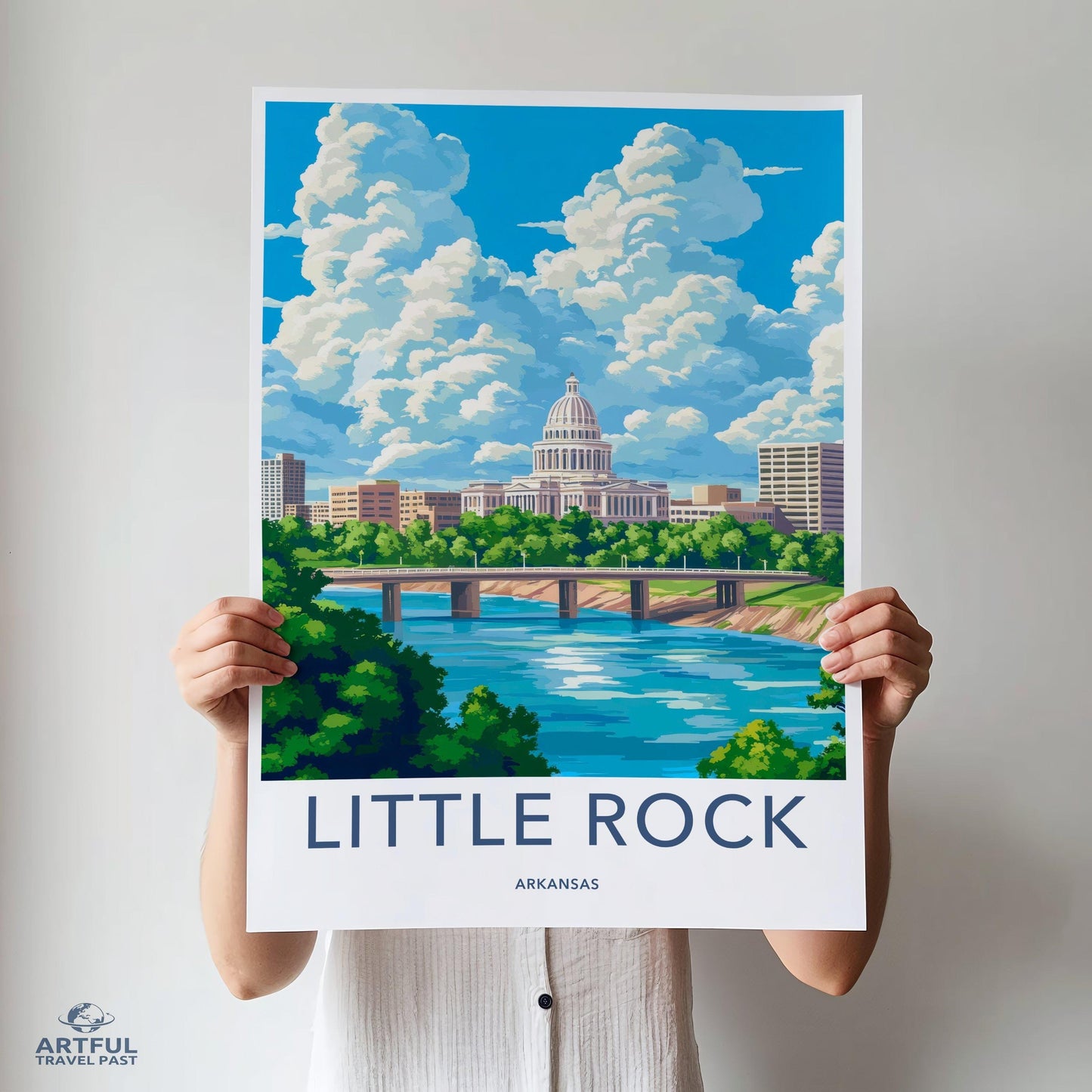 Little Rock Poster | Arkansas Wall Art | America Decor