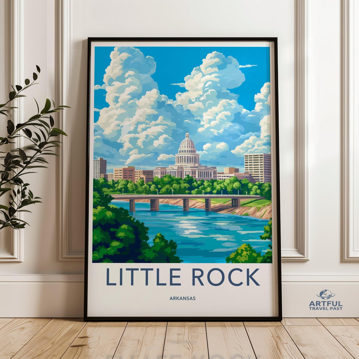 Little Rock Poster | Arkansas Wall Art | America Decor