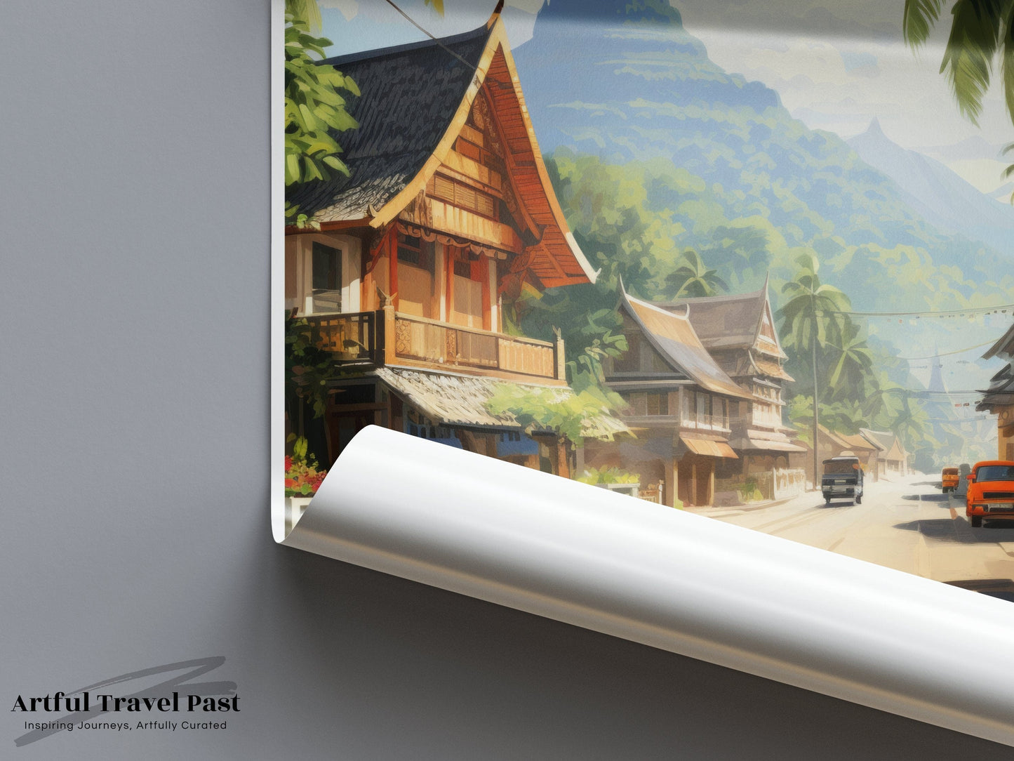 Luang Prabang Poster | Laos Wall Art | Asia Decor