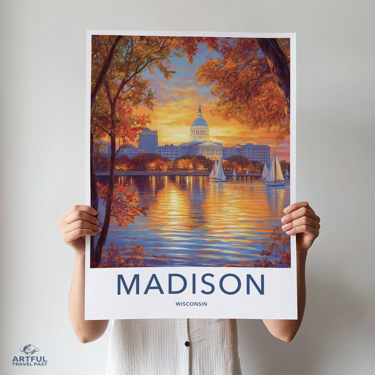 Madison Poster | Wisconsin Wall Art | America Decor