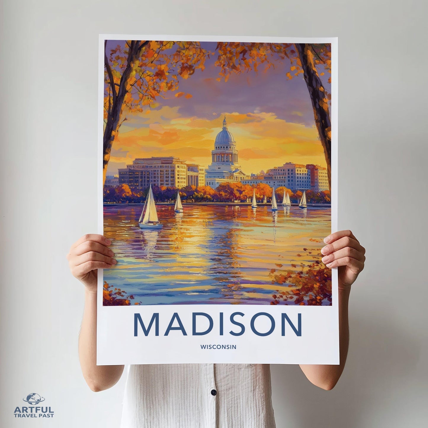 Madison Poster | Wisconsin Wall Art | America Decor