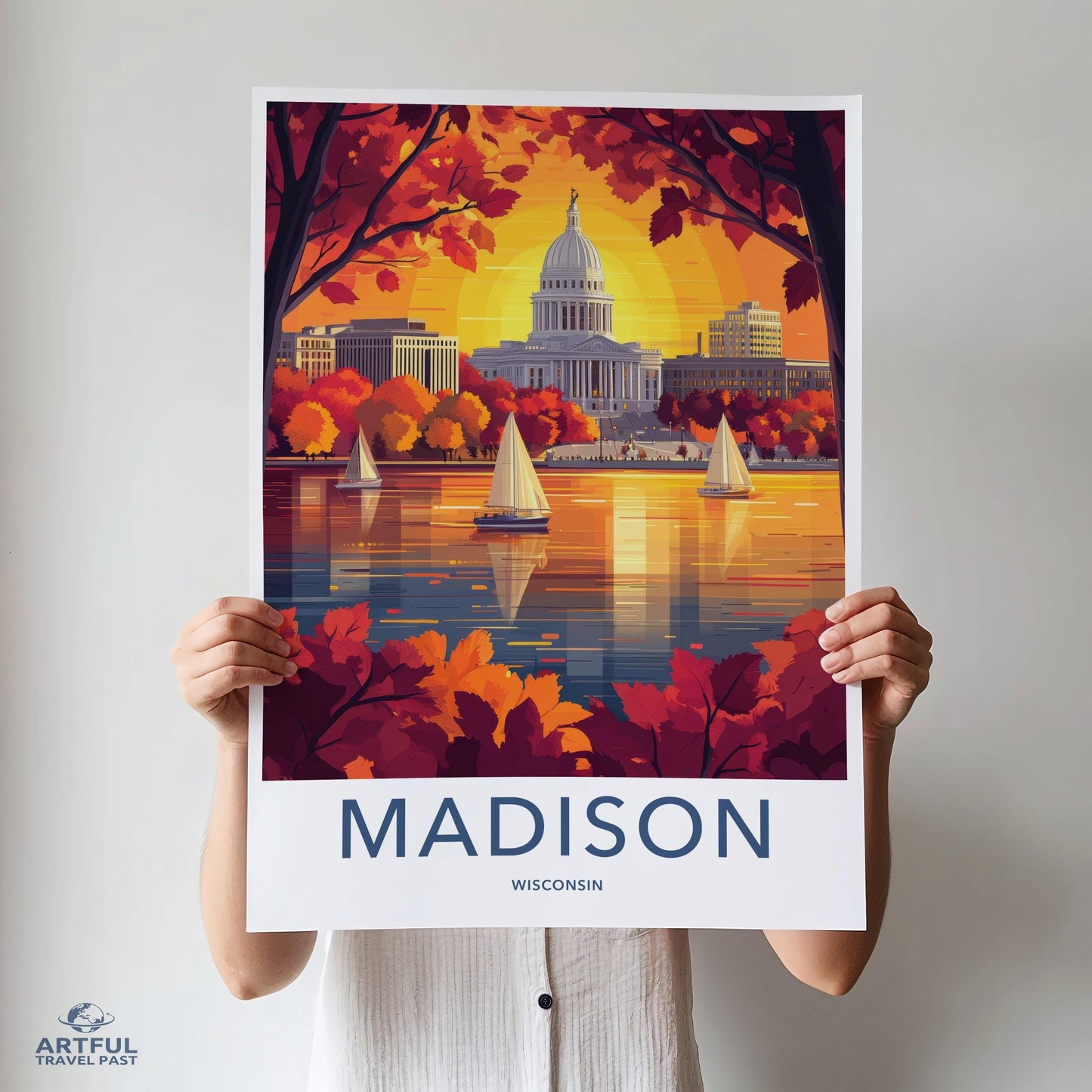 Madison Poster | Wisconsin Wall Art | America Decor