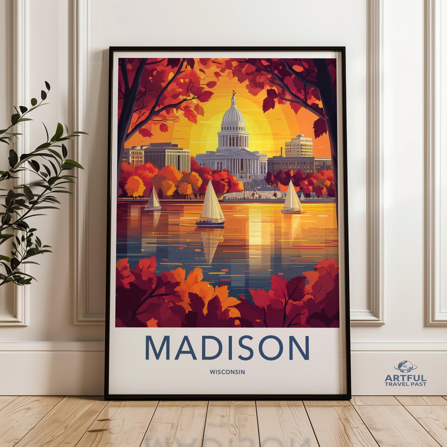 Madison Poster | Wisconsin Wall Art | America Decor