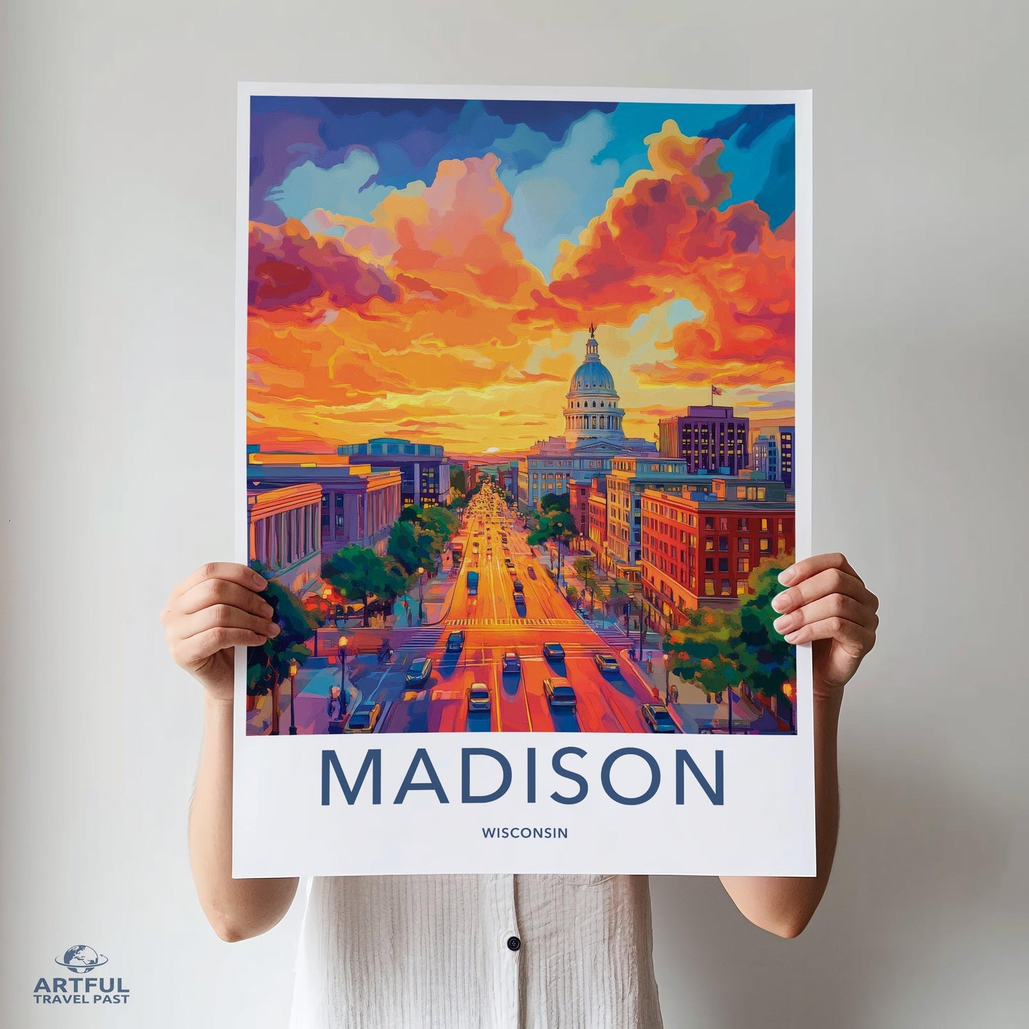 Madison Poster | Wisconsin Wall Art | America Decor