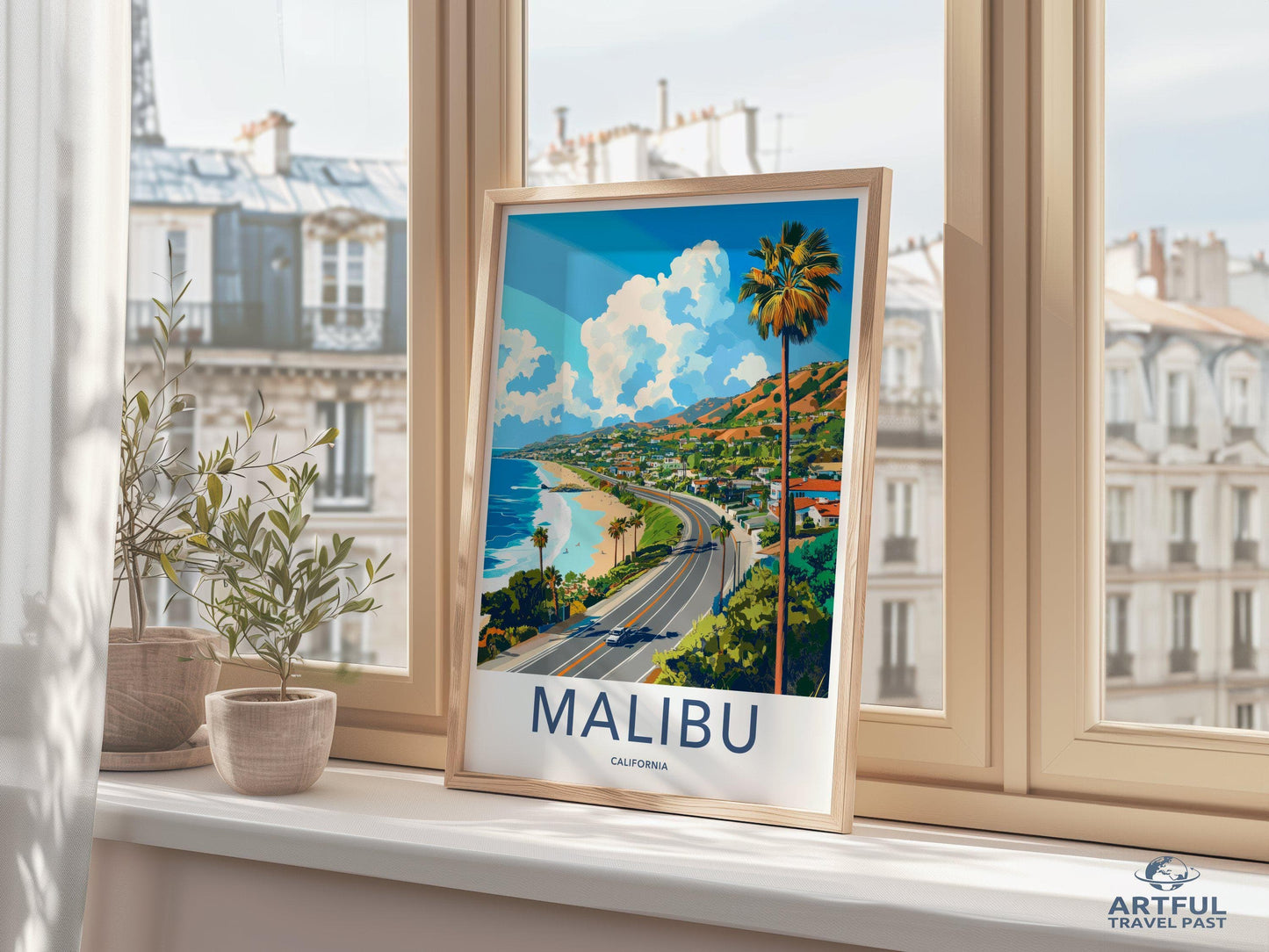 Malibu Poster | California Wall Art | America Decor
