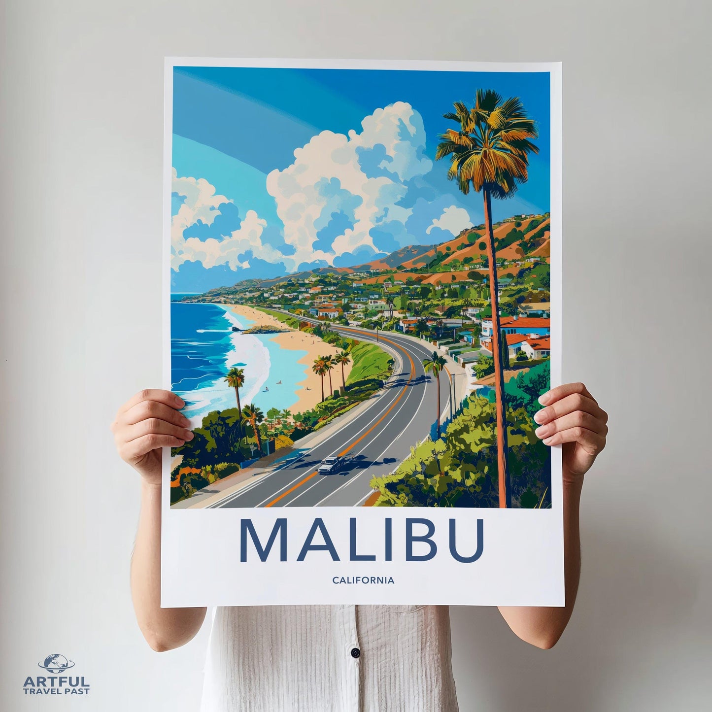 Malibu Poster | California Wall Art | America Decor