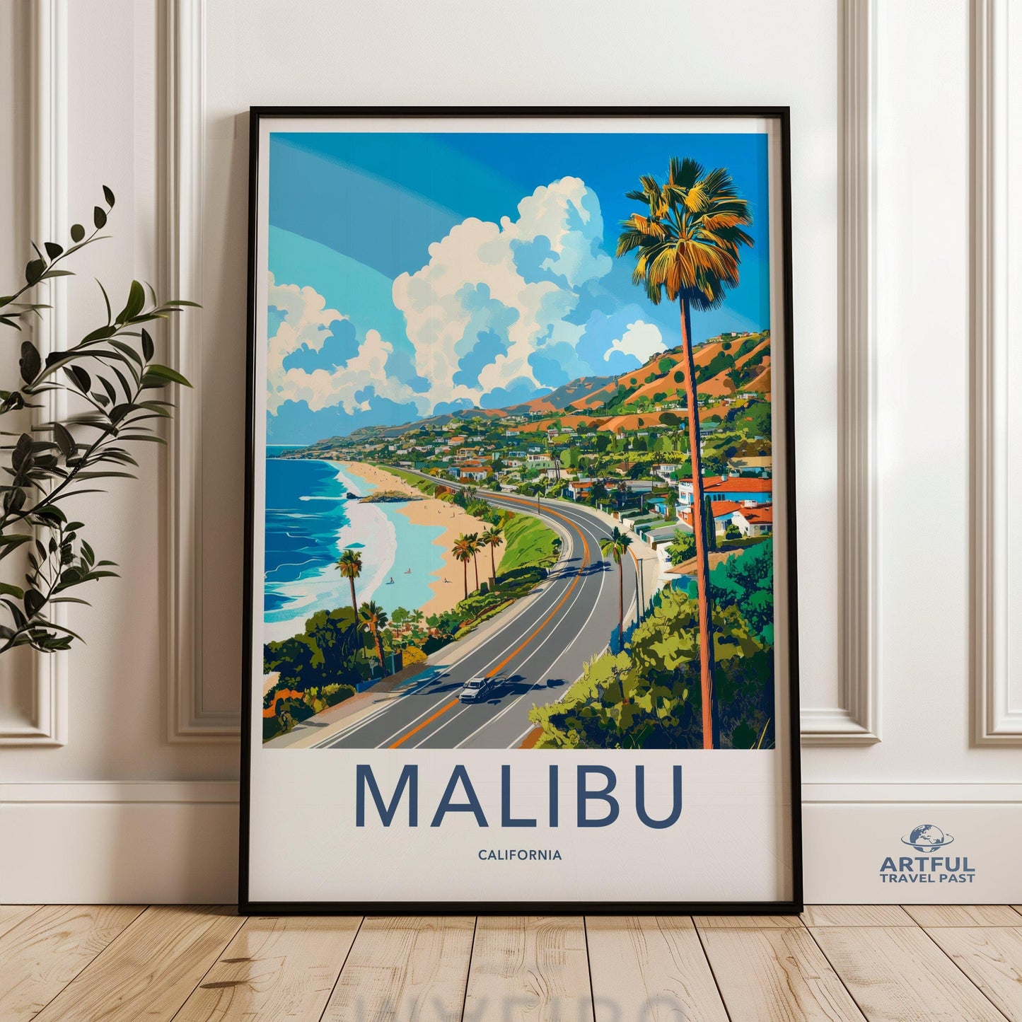 Malibu Poster | California Wall Art | America Decor