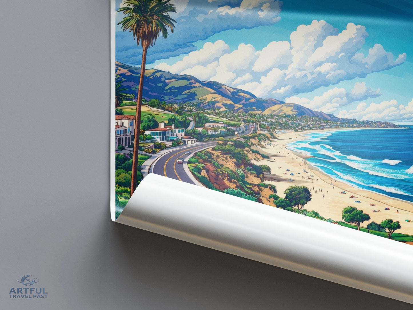 Malibu Poster | California Wall Art | America Decor