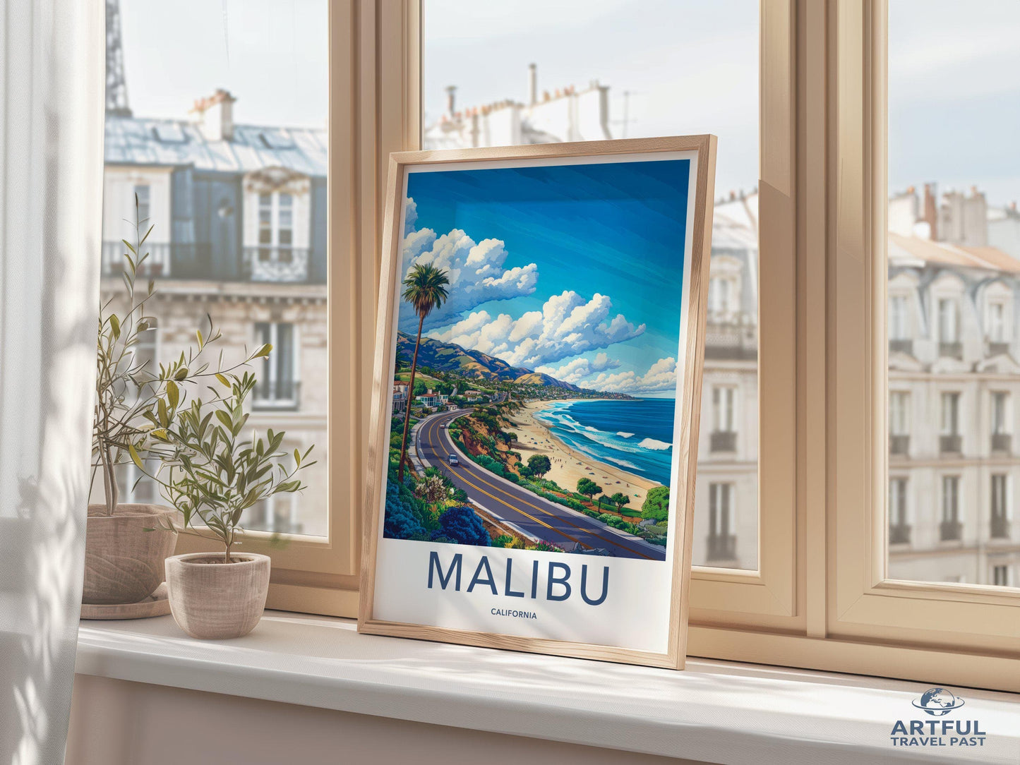 Malibu Poster | California Wall Art | America Decor