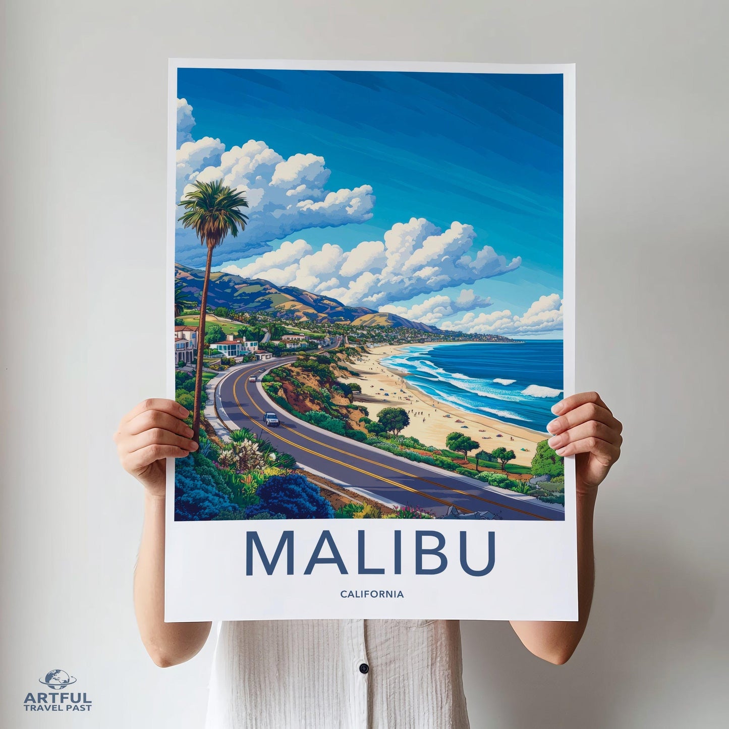 Malibu Poster | California Wall Art | America Decor