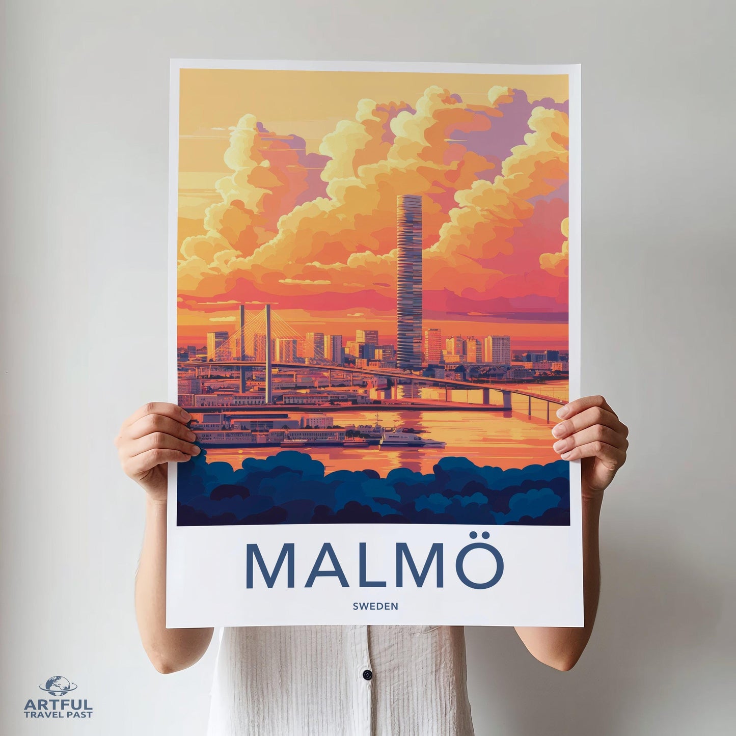 Malmö Poster | Sweden Wall Art | Scandinavia Decor
