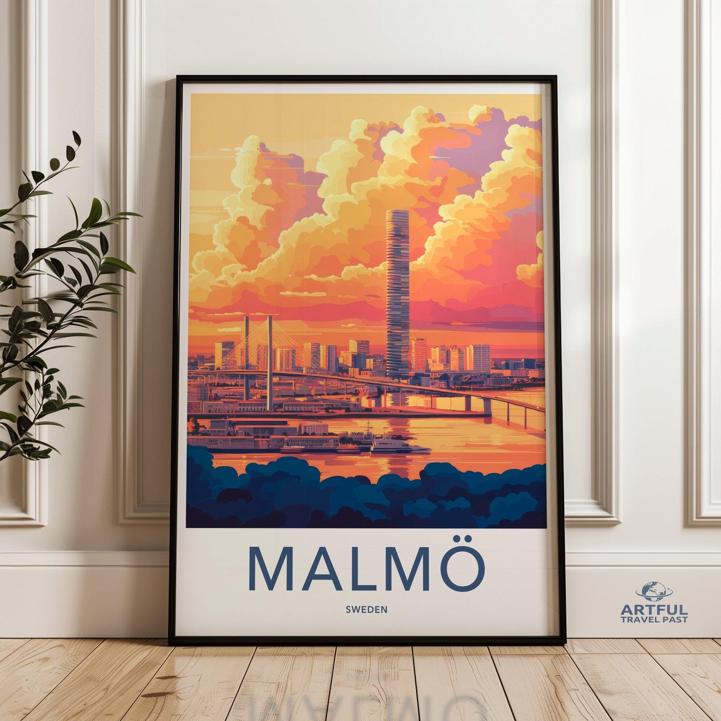 Malmö Poster | Sweden Wall Art | Scandinavia Decor