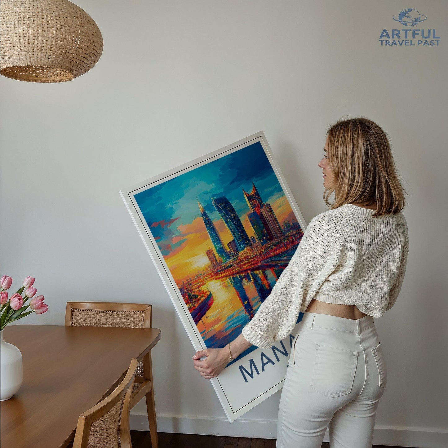 Manama Poster | Bahrain Wall Art | Middle East Decor