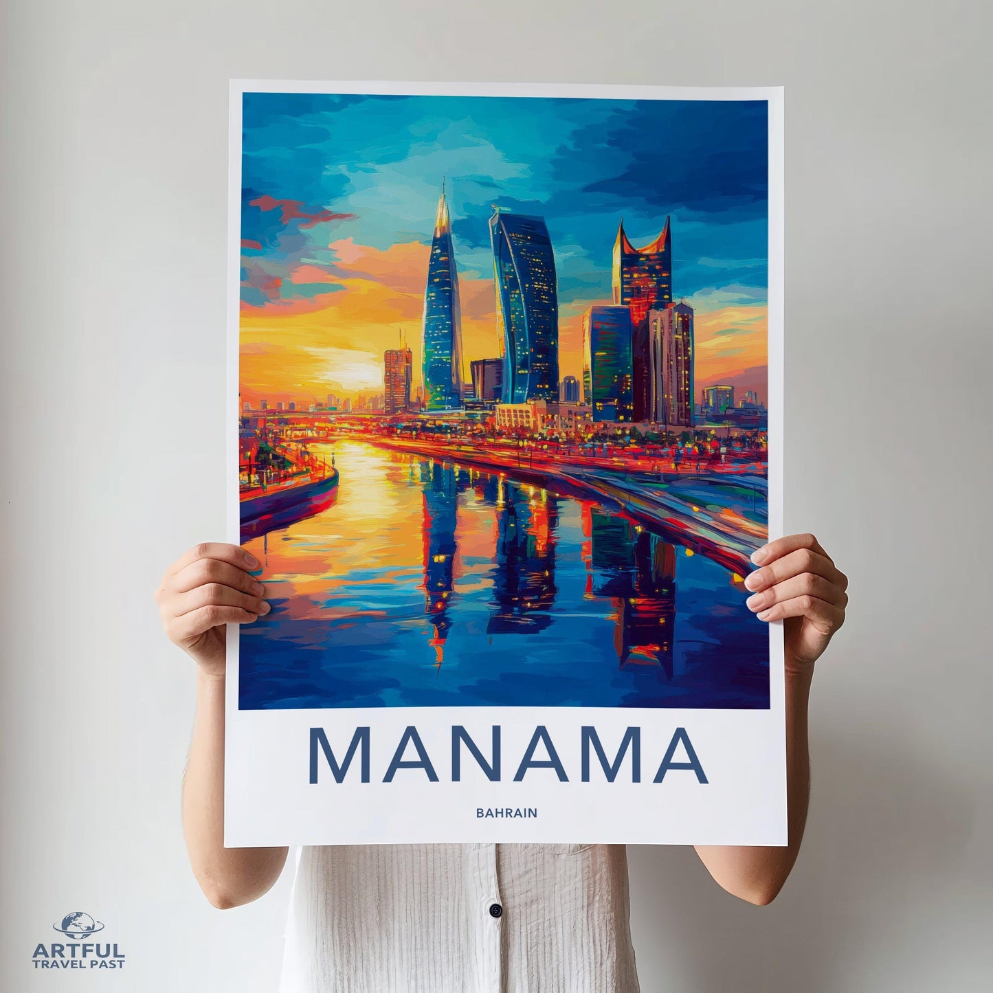 Manama Poster | Bahrain Wall Art | Middle East Decor