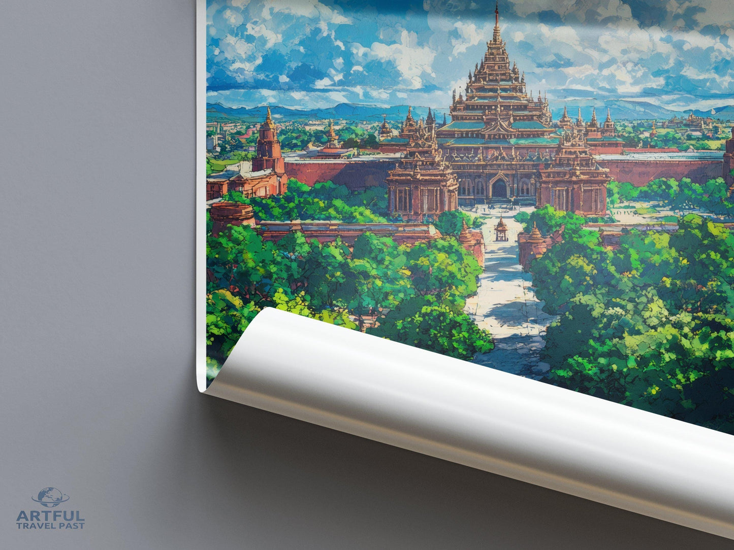 Mandalay Poster | Myanmar Wall Art | Southeast Asia Decor
