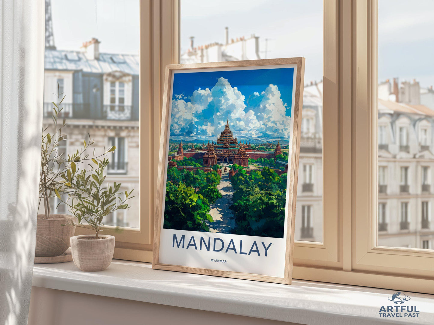 Mandalay Poster | Myanmar Wall Art | Southeast Asia Decor
