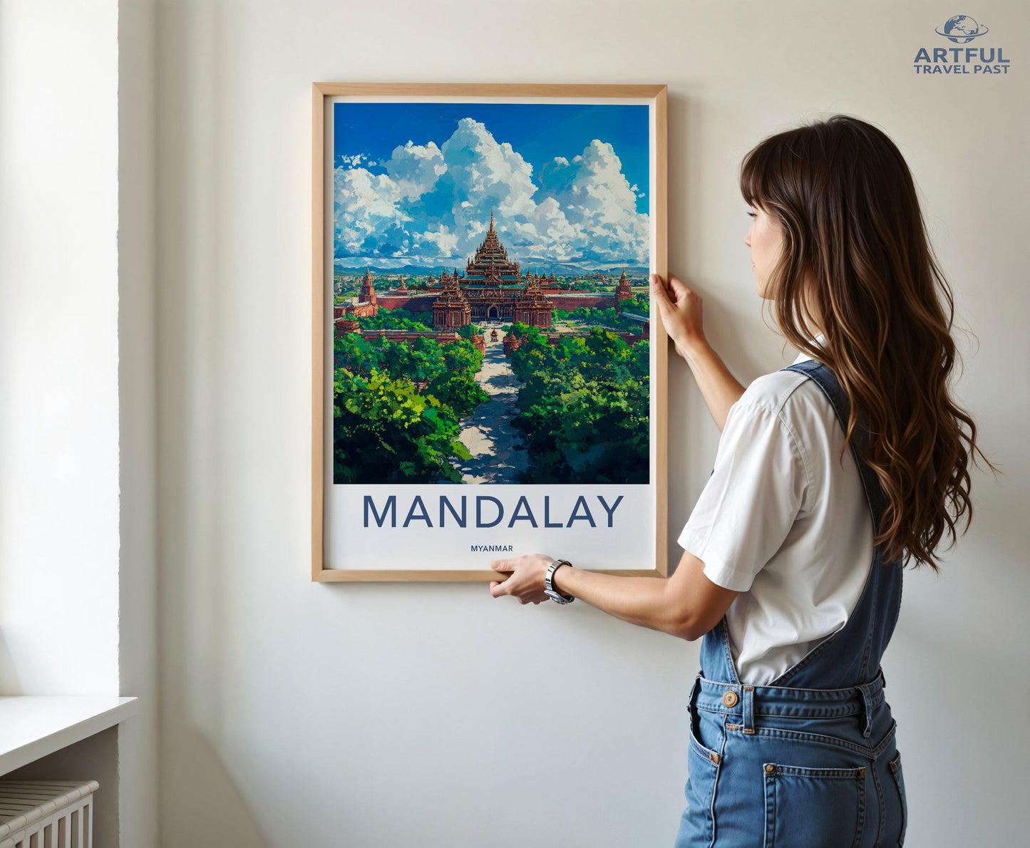 Mandalay Poster | Myanmar Wall Art | Southeast Asia Decor