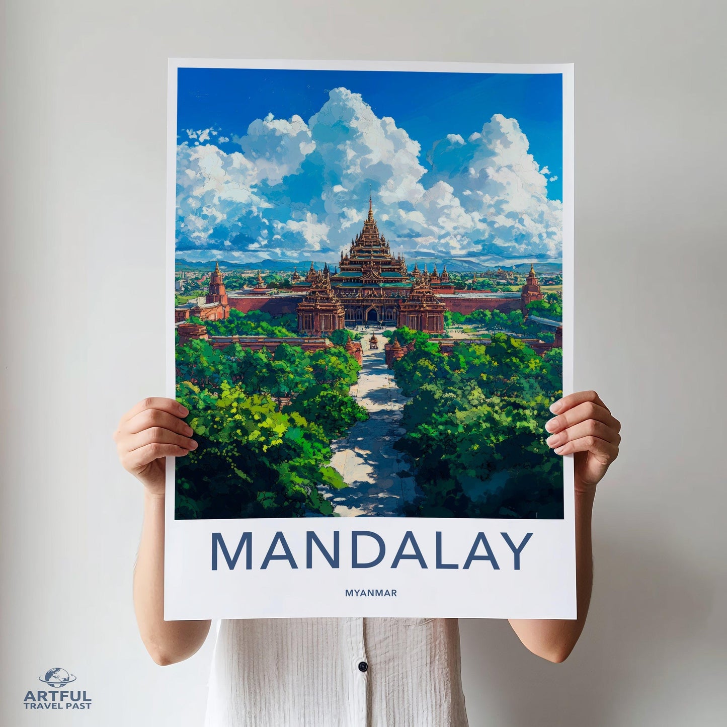 Mandalay Poster | Myanmar Wall Art | Southeast Asia Decor
