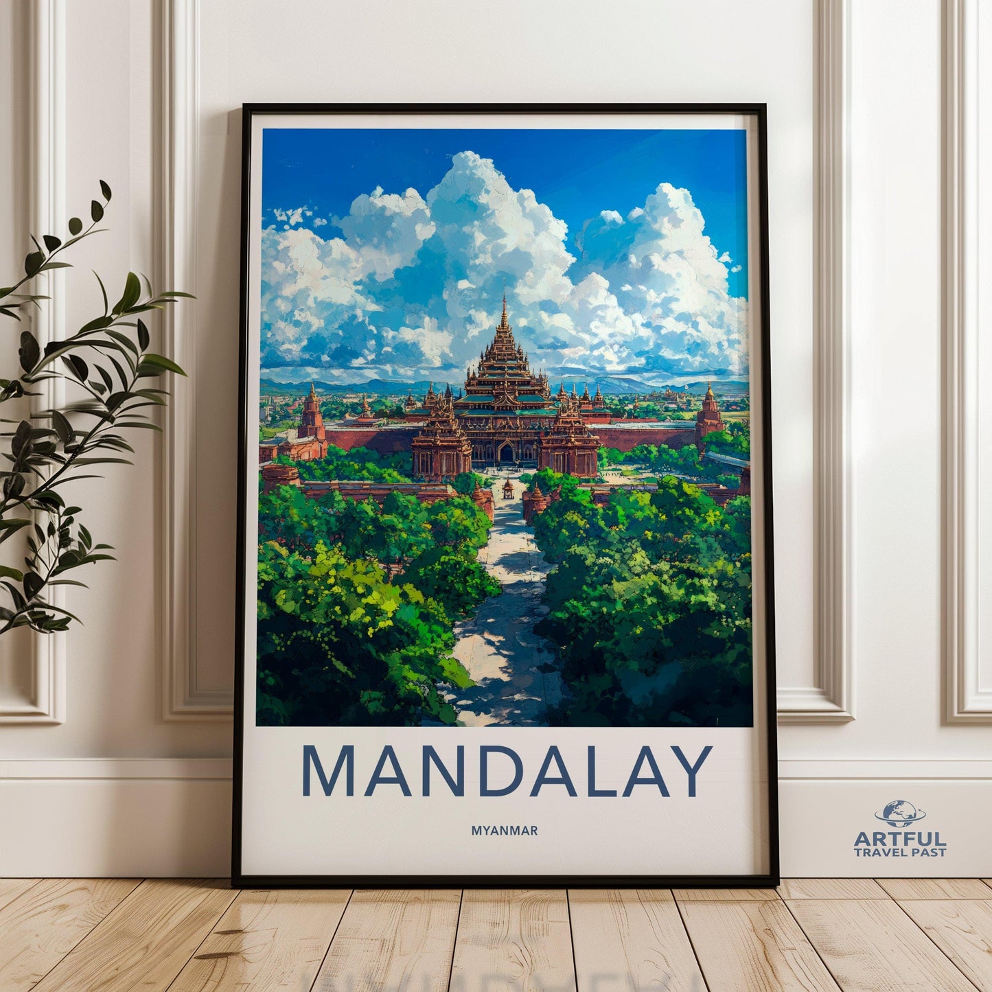 Mandalay Poster | Myanmar Wall Art | Southeast Asia Decor