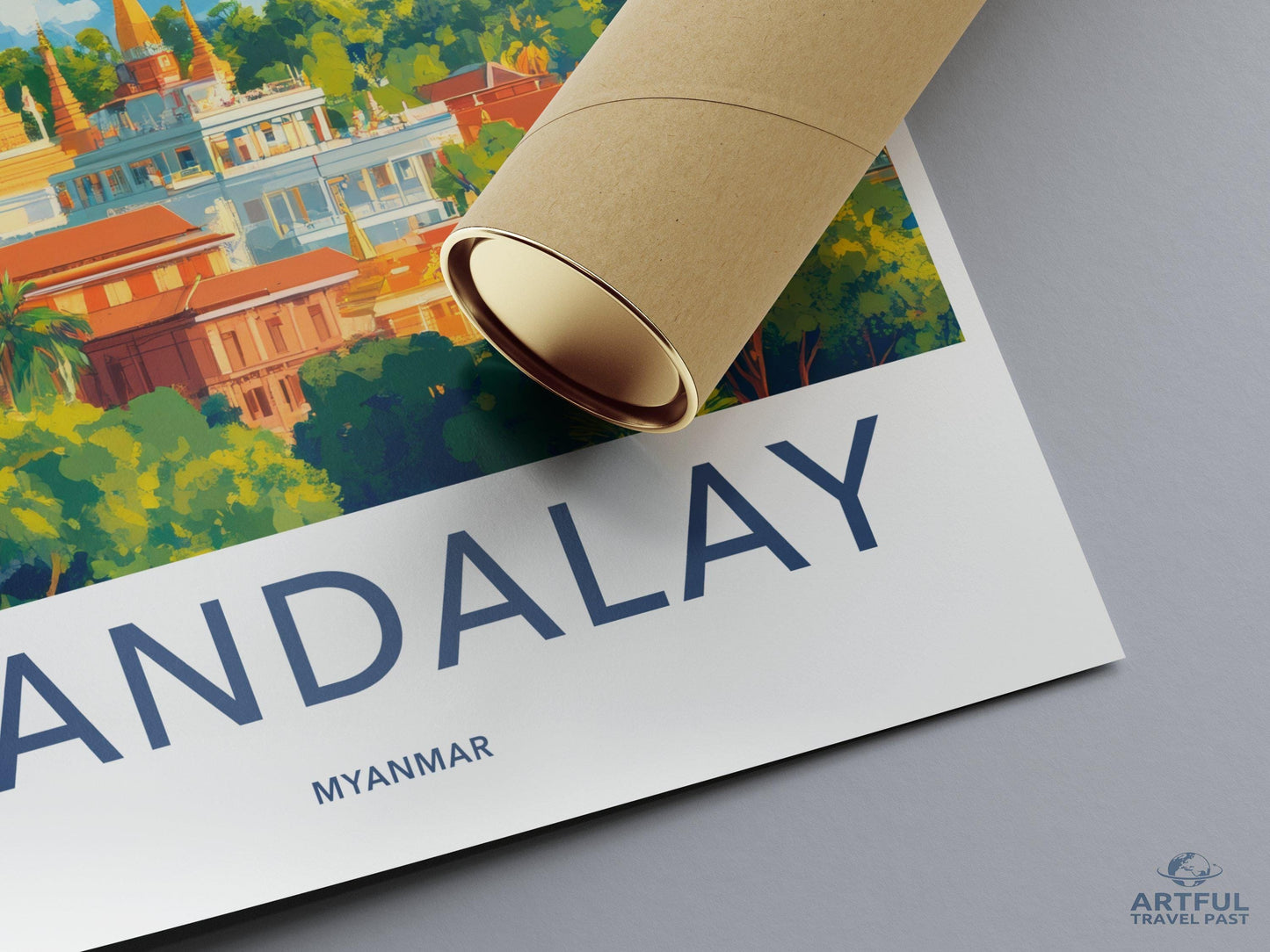 Mandalay Poster | Myanmar Wall Art | Southeast Asia Decor