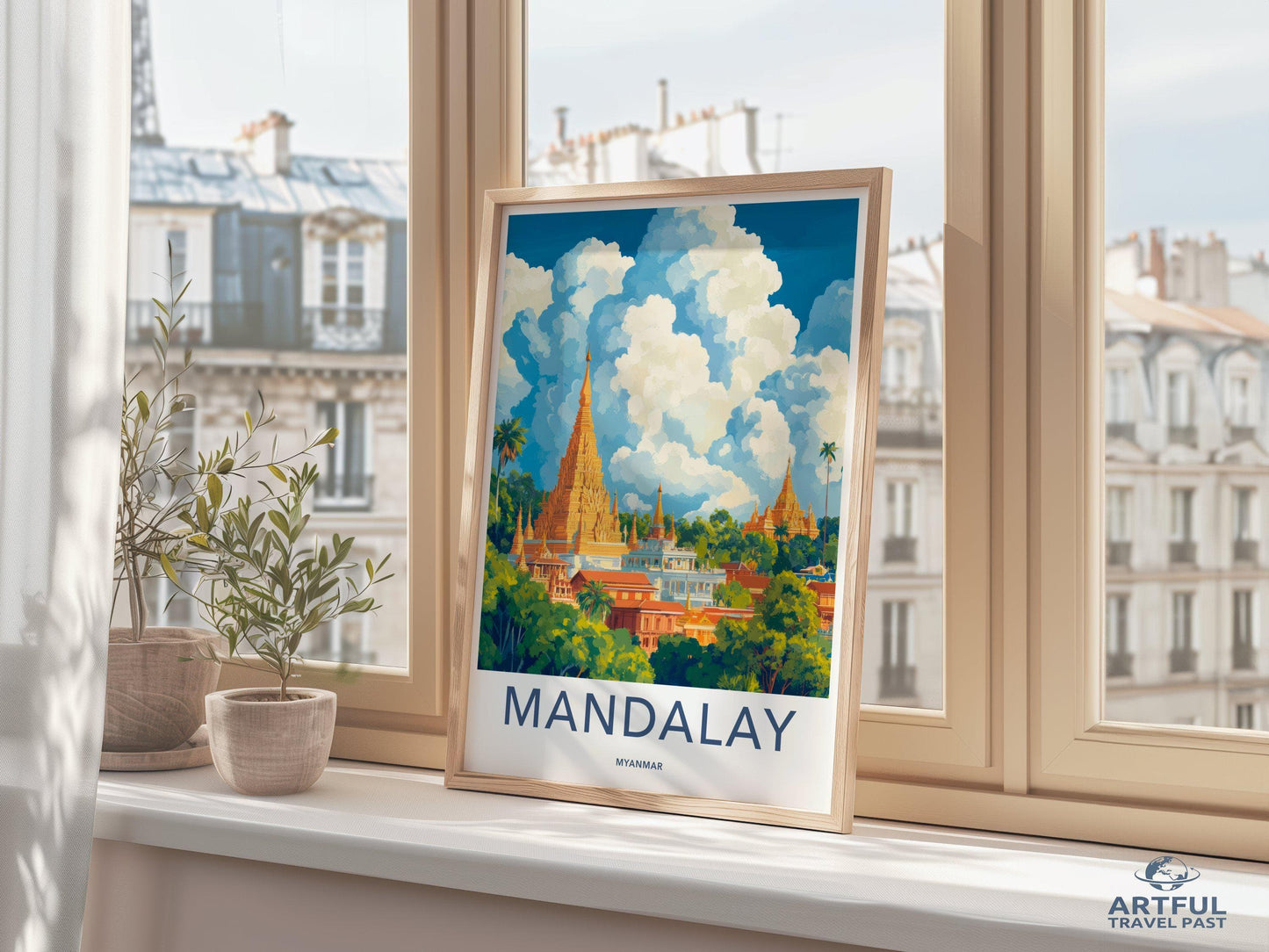 Mandalay Poster | Myanmar Wall Art | Southeast Asia Decor