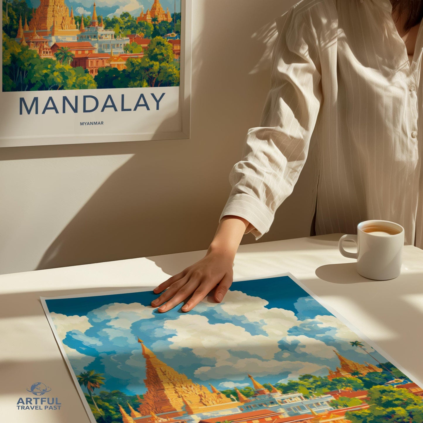 Mandalay Poster | Myanmar Wall Art | Southeast Asia Decor