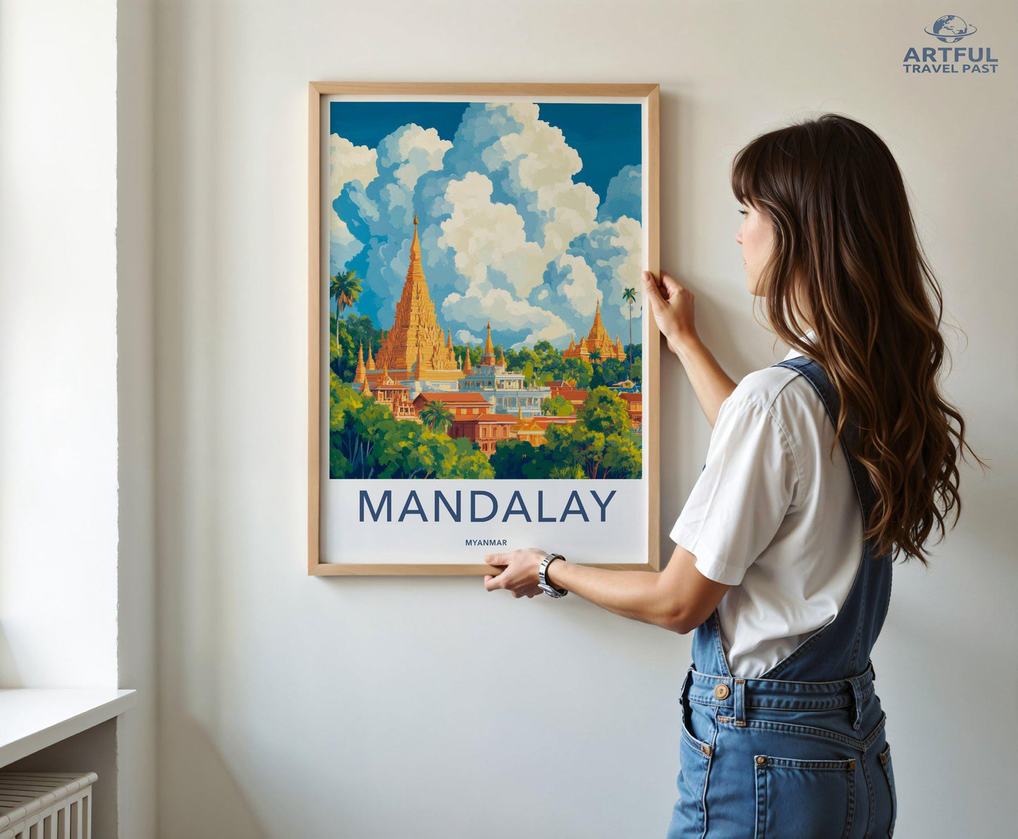 Mandalay Poster | Myanmar Wall Art | Southeast Asia Decor