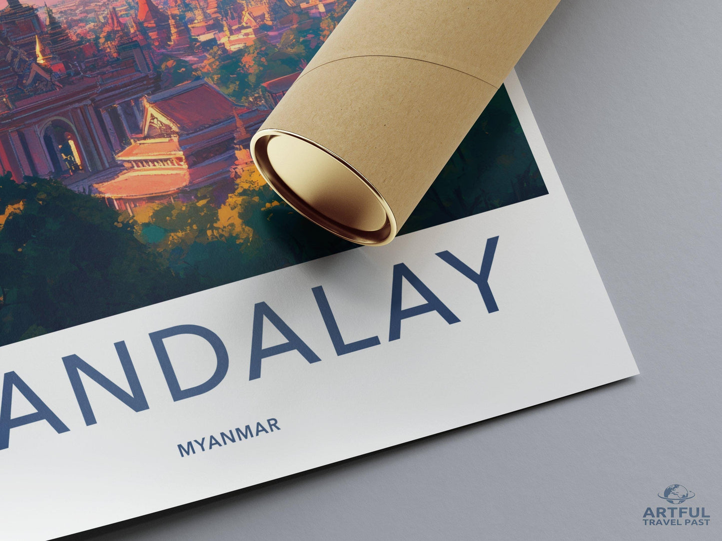 Mandalay Poster | Myanmar Wall Art | Southeast Asia Decor