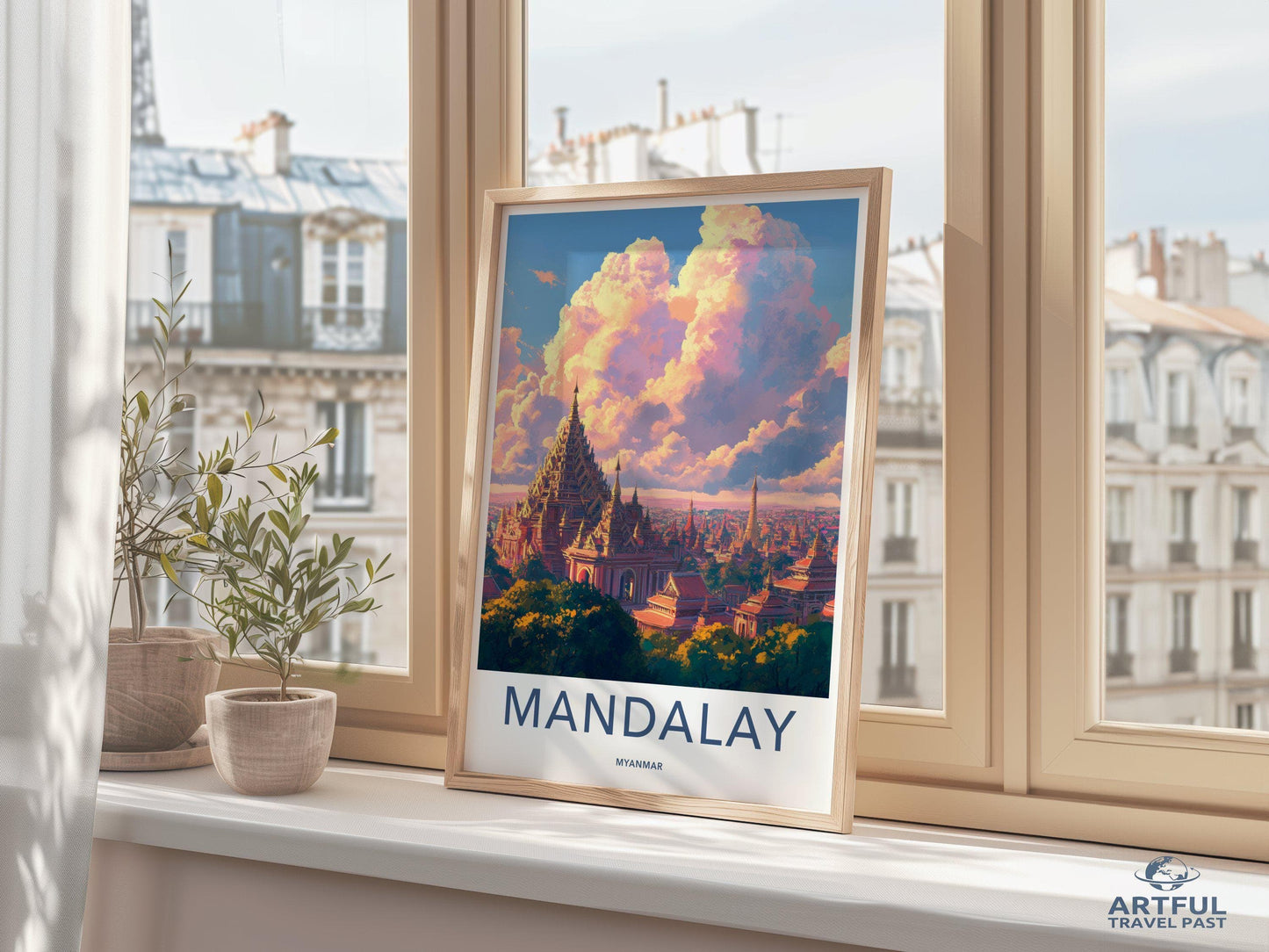 Mandalay Poster | Myanmar Wall Art | Southeast Asia Decor