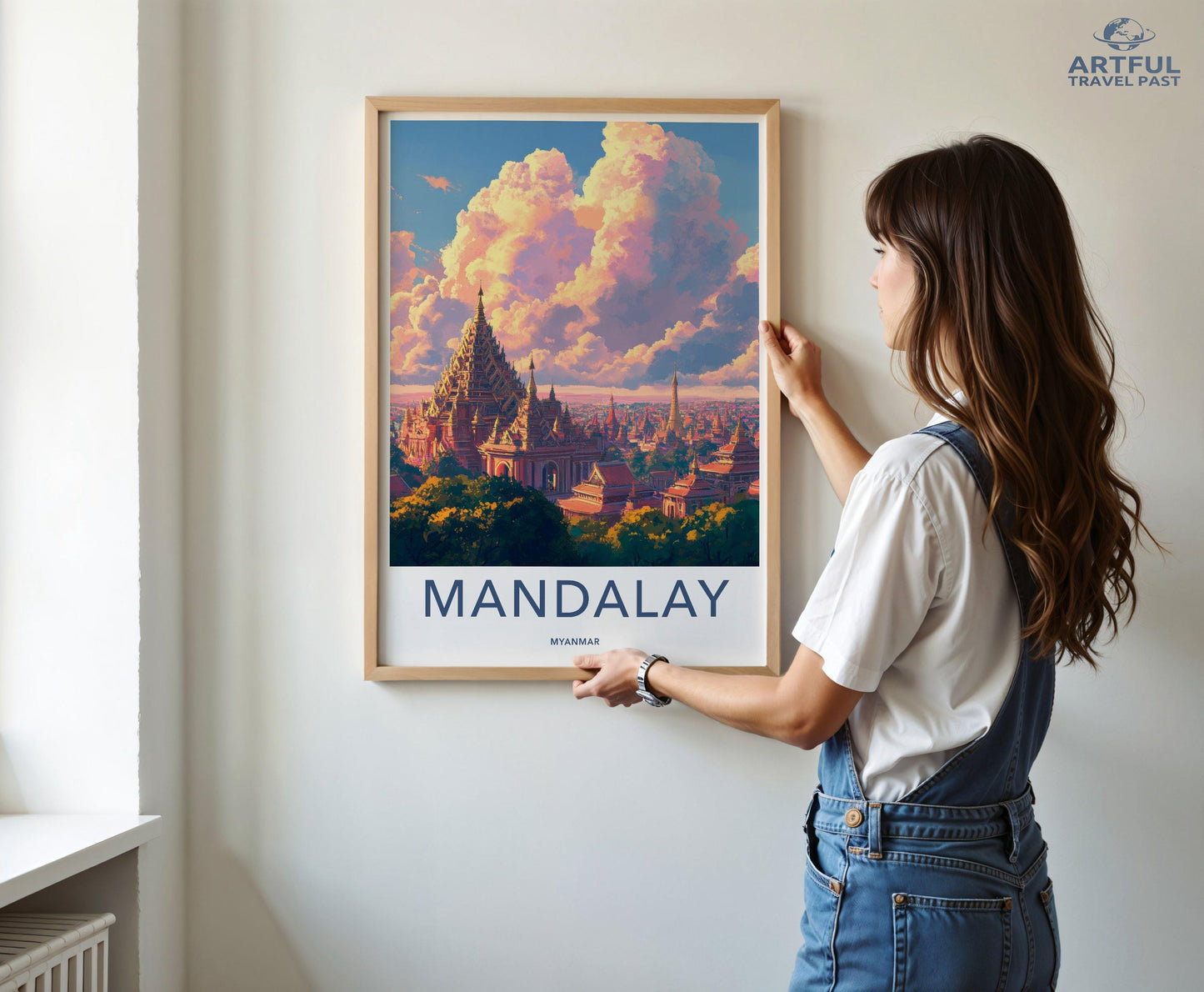 Mandalay Poster | Myanmar Wall Art | Southeast Asia Decor