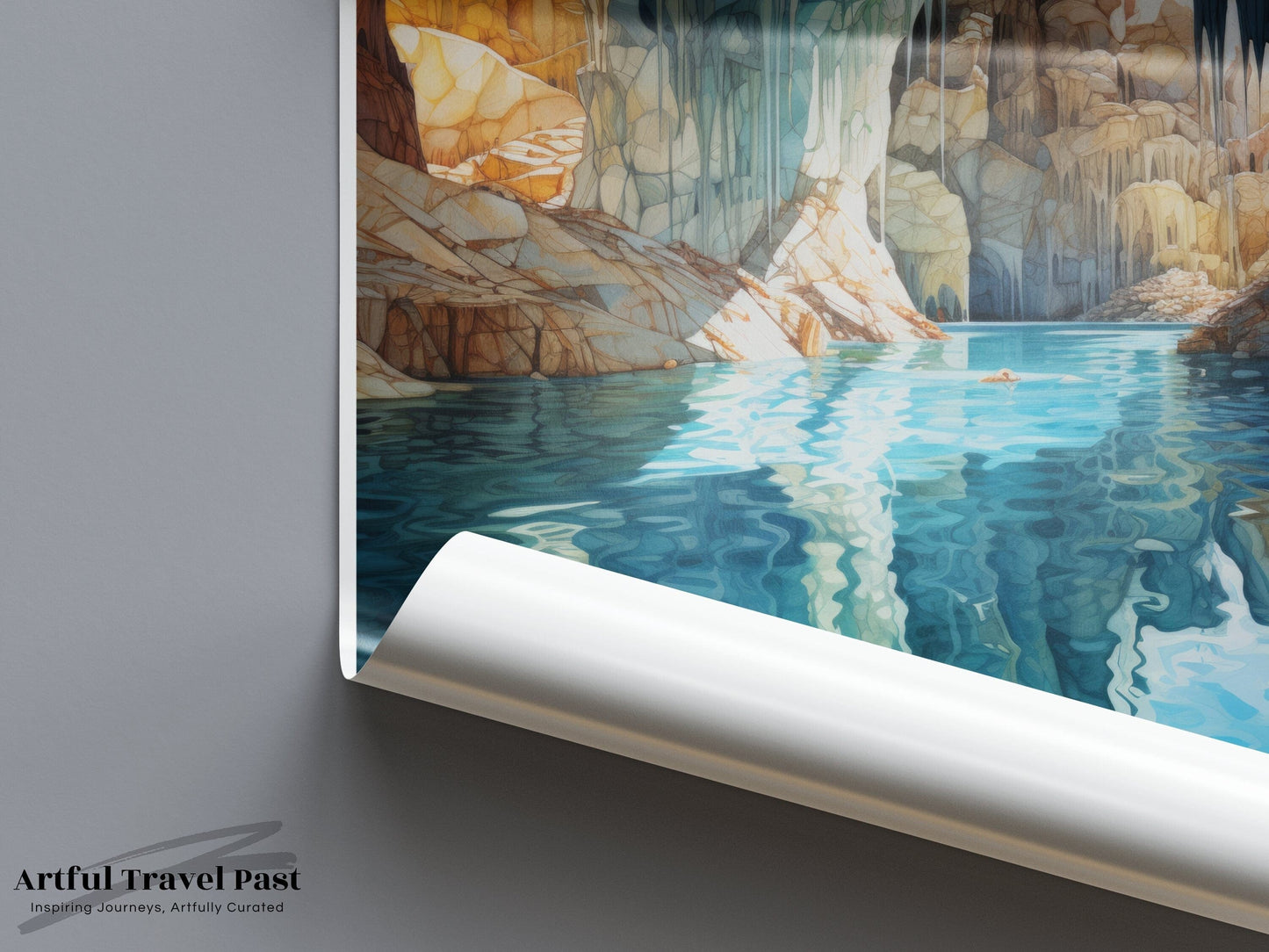 Marble Caves Poster | Chile Wall Art | South America Decor