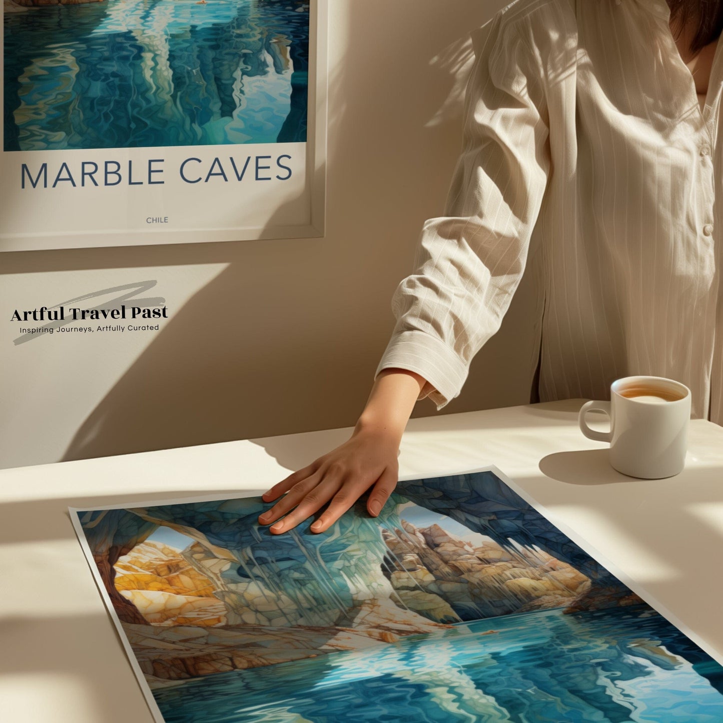Marble Caves Poster | Chile Wall Art | South America Decor
