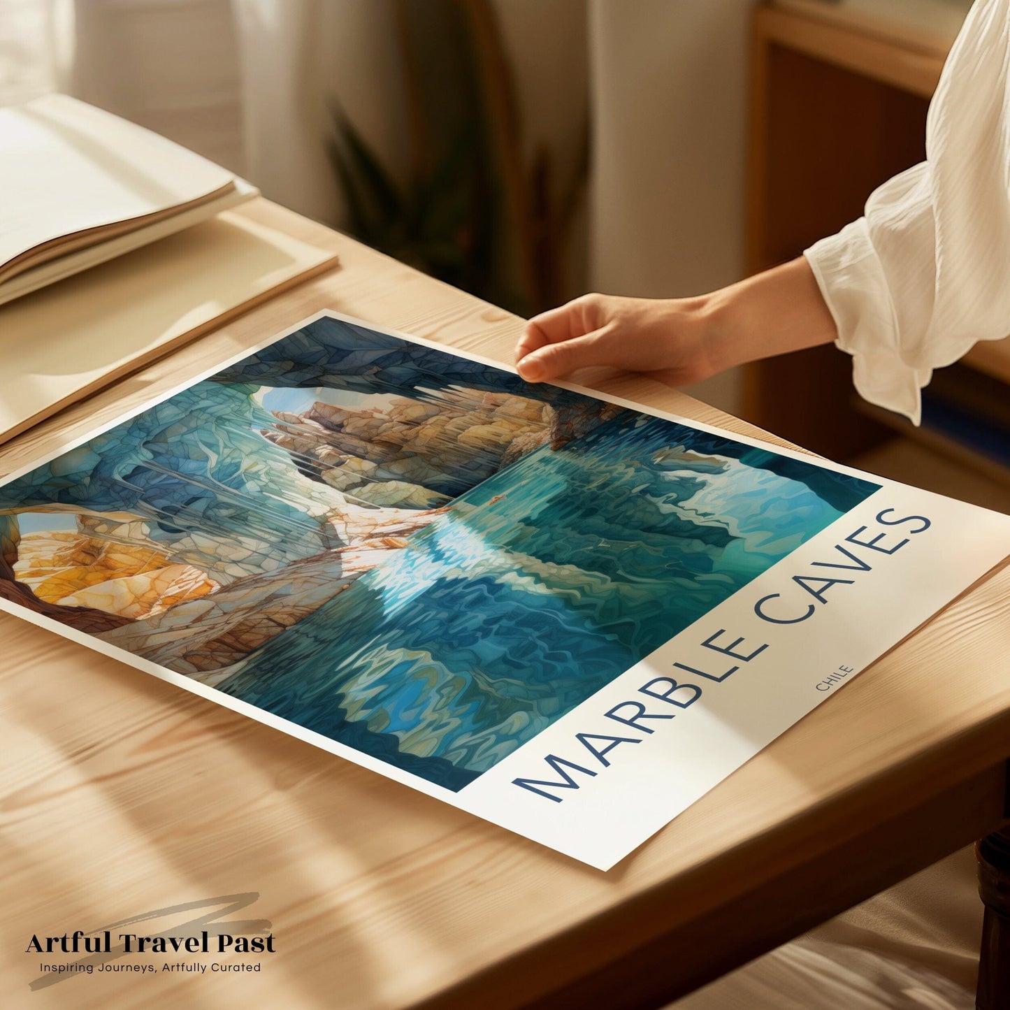 Marble Caves Poster | Chile Wall Art | South America Decor