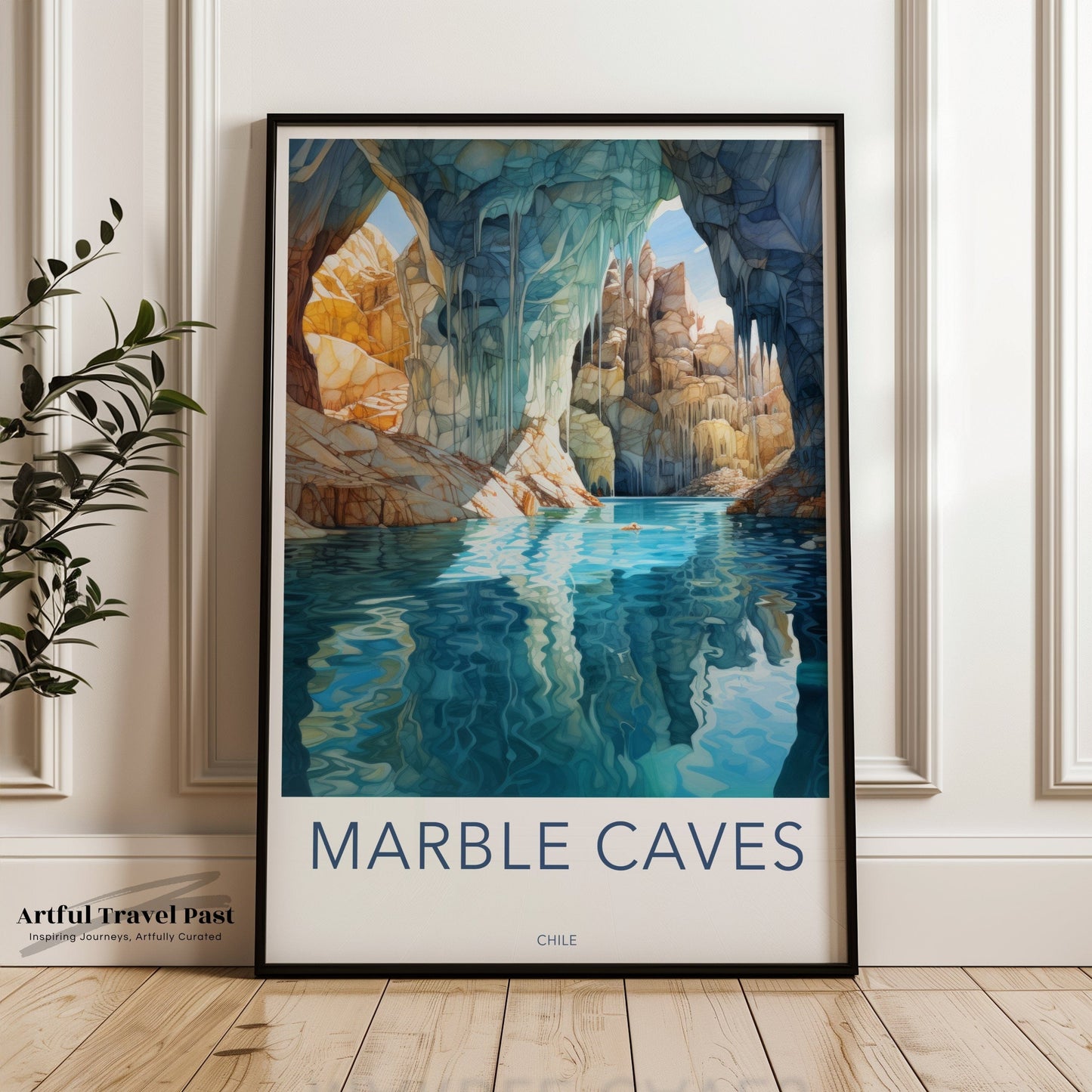 Marble Caves Poster | Chile Wall Art | South America Decor