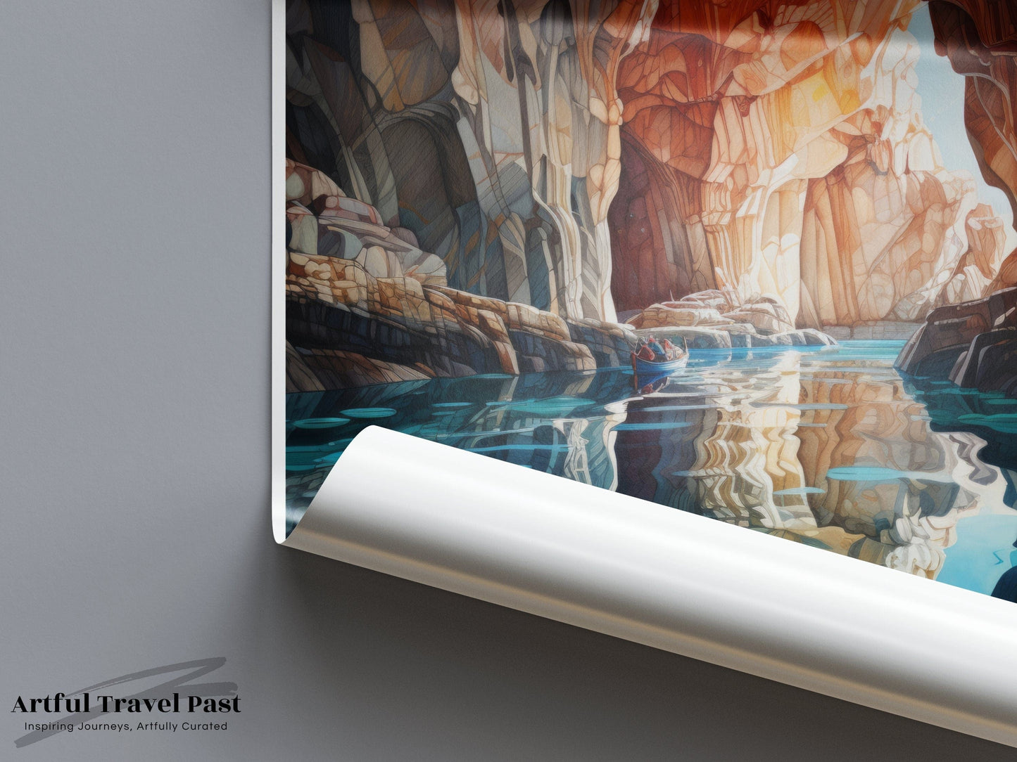 Marble Caves Poster | Chile Wall Art | South America Decor