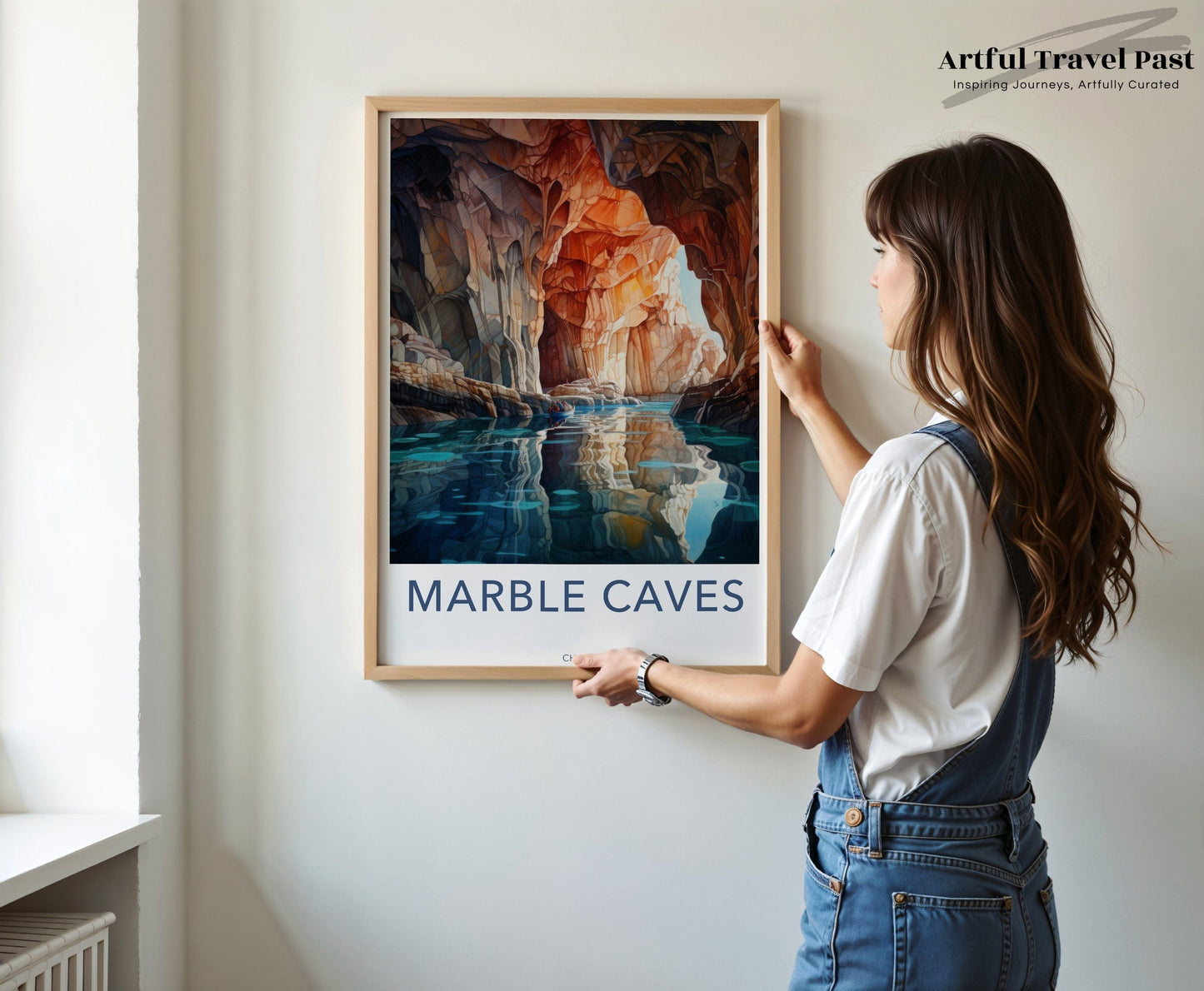Marble Caves Poster | Chile Wall Art | South America Decor